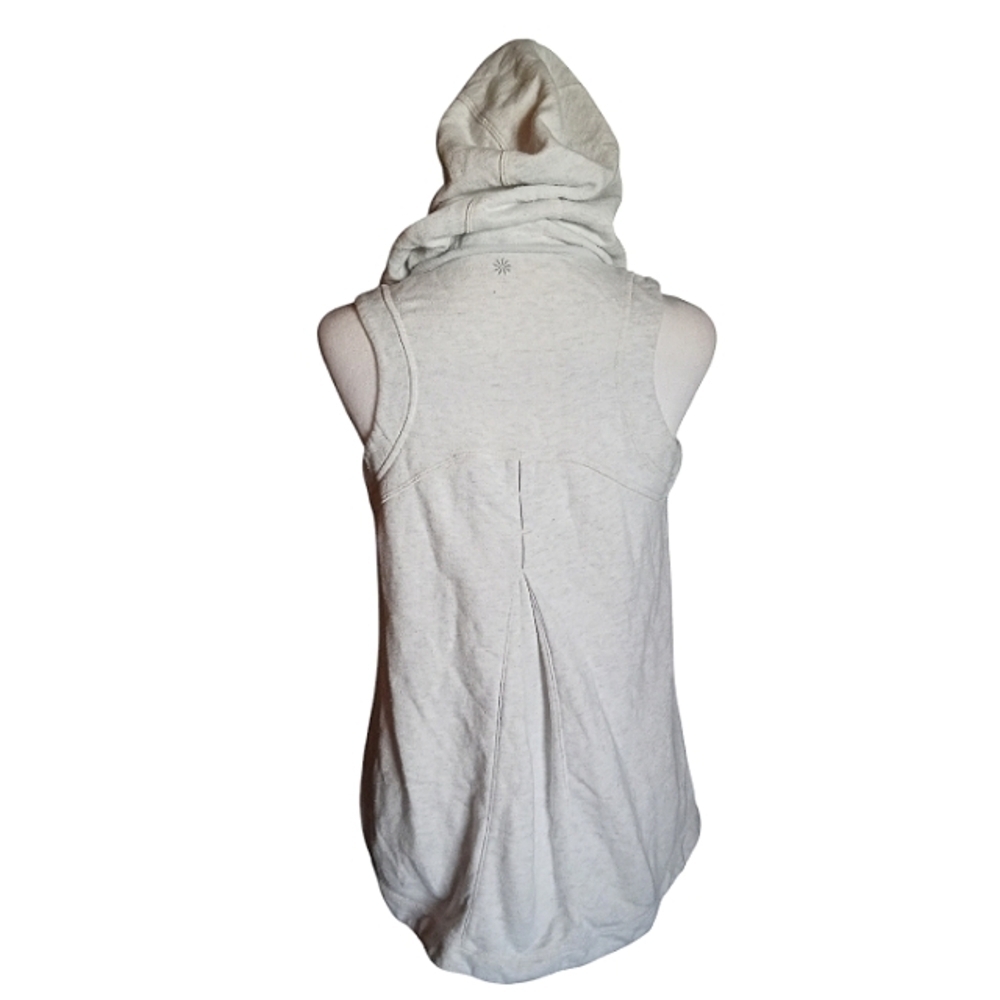 Athleta Gray Full Zip Blissful Hooded Vest Size XXS Sweatshirt Feel - Picture 2 of 8